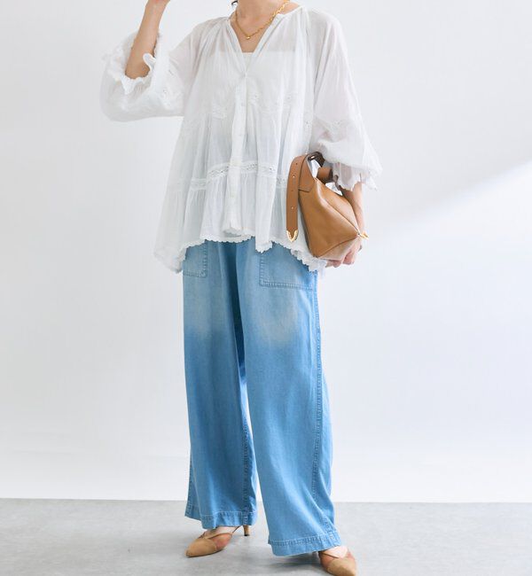  「【シーズンムードを高める】コットンボイルレースブラウス」|シャツ・ブラウス|