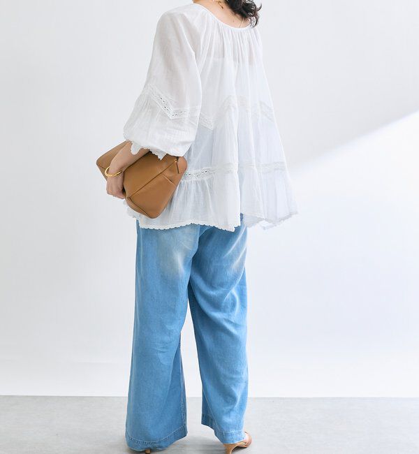  「【シーズンムードを高める】コットンボイルレースブラウス」|シャツ・ブラウス|