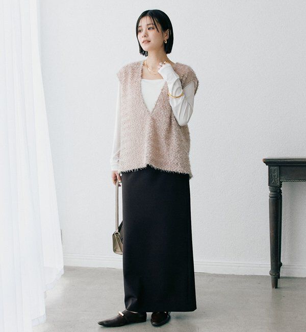  「予約【新色追加/着映え】フェザーチュールベスト」|ベスト・ジレ|