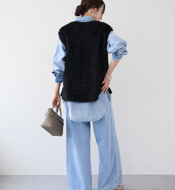  「予約【新色追加/着映え】フェザーチュールベスト」|ベスト・ジレ|
