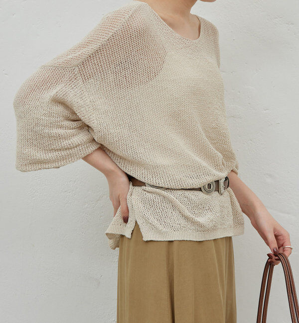  「リネンメッシュプルオーバー」|ニット・セーター|