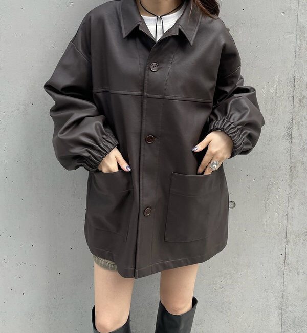  「[mline]フェイクレザーポケットジャケット」|その他|