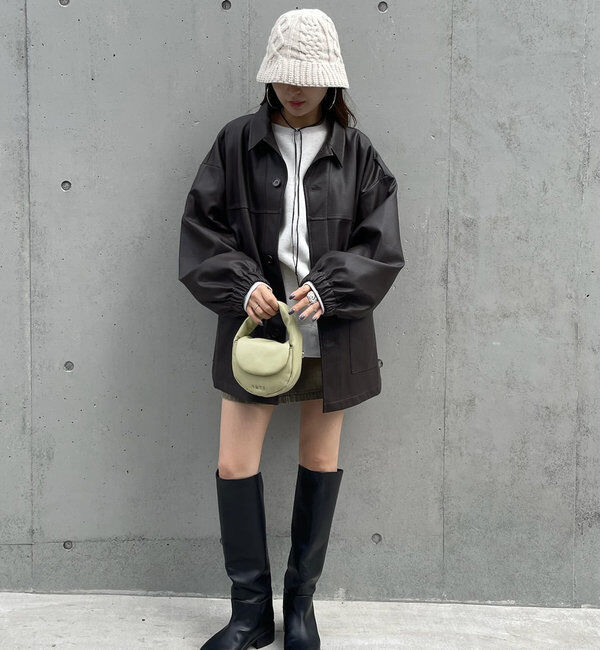  「[mline]フェイクレザーポケットジャケット」|その他|