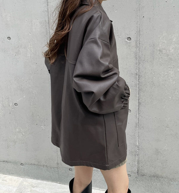  「[mline]フェイクレザーポケットジャケット」|その他|