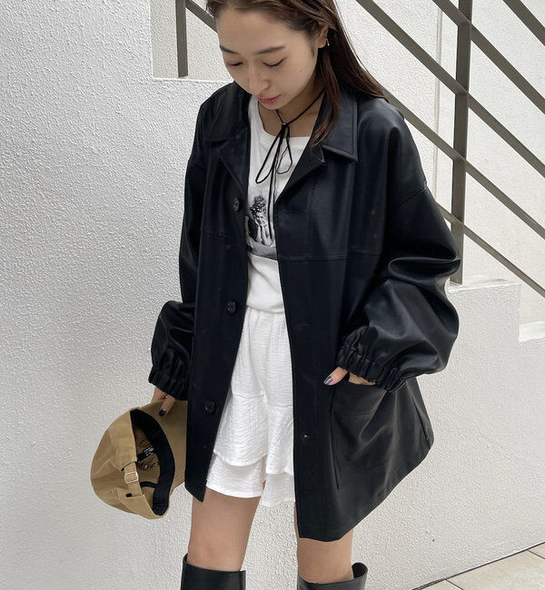  「[mline]フェイクレザーポケットジャケット」|その他|
