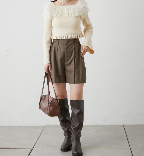  「[mline]サイドベルトショートパンツ」|チノ|