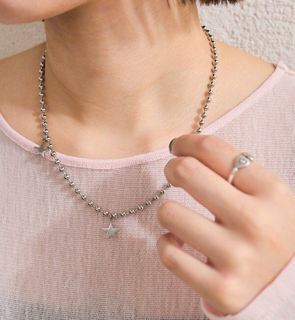  「スターモチーフボールチェーンネックレス」|リング|