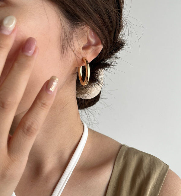  「【イヤリング/イヤーカフ】〈GOLDY〉フープワンタッチイヤリング」|リング|