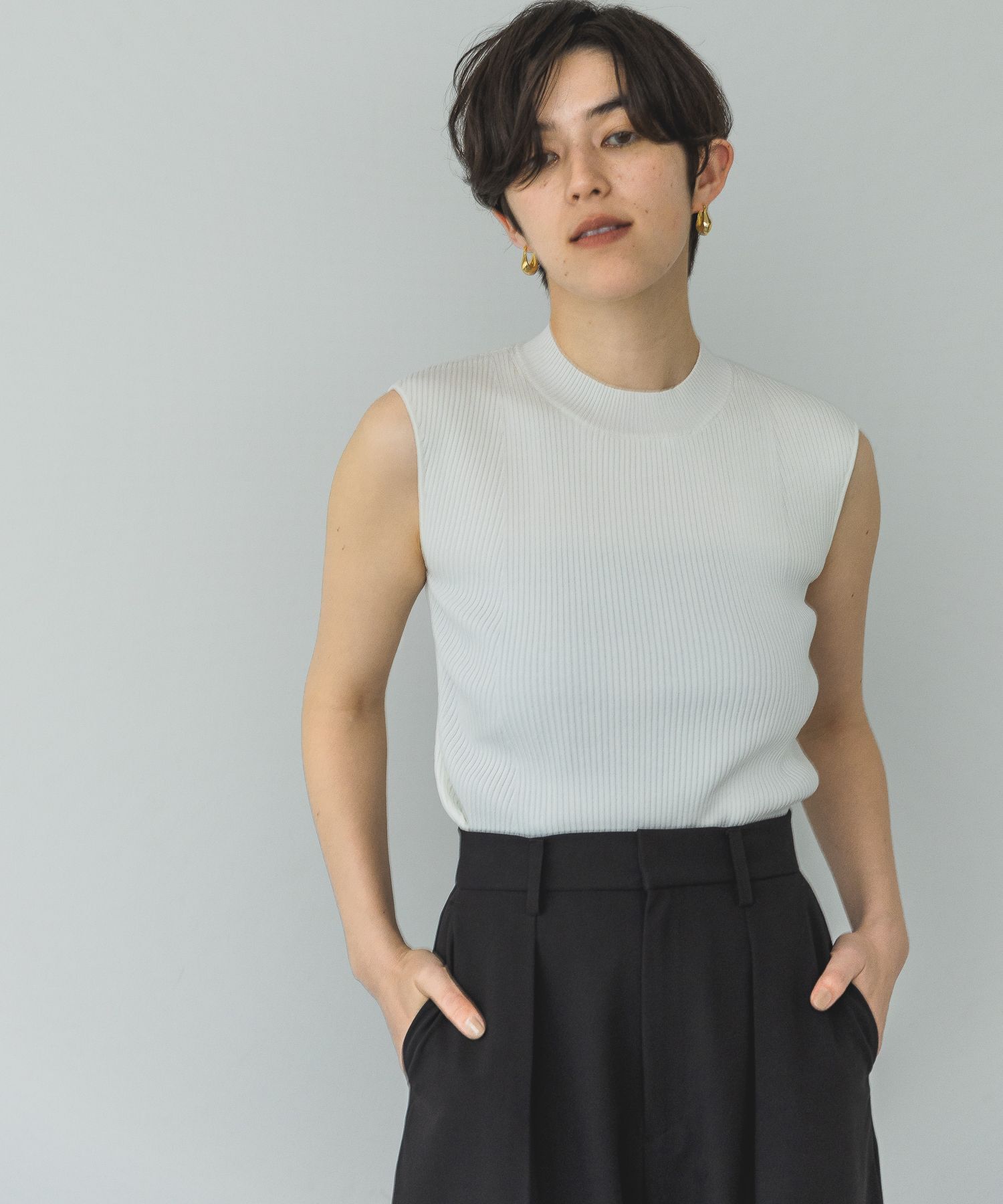 A part by 「ハイネックリブノースリーブプルオーバー」|ニット・セーター|