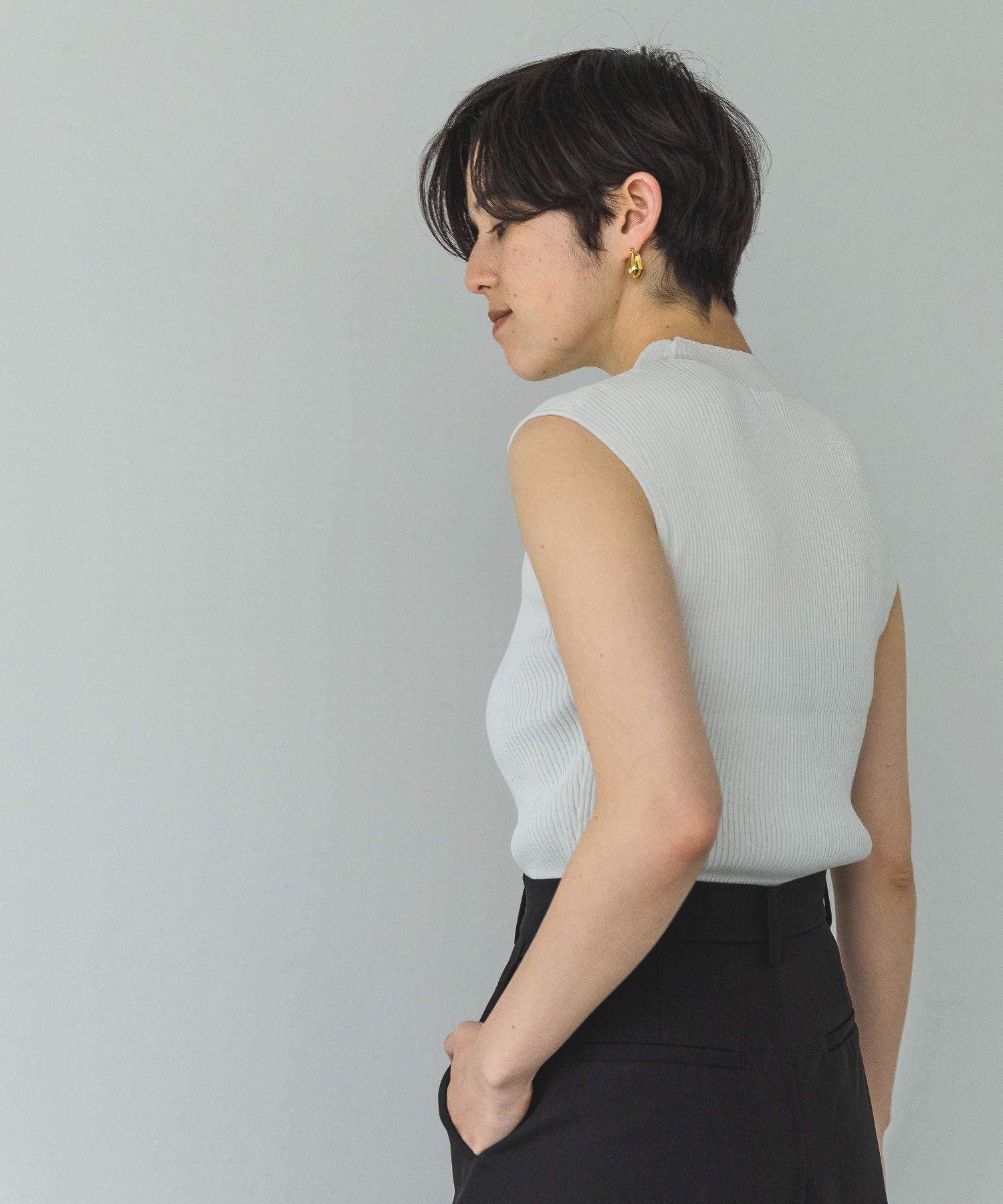 A part by 「ハイネックリブノースリーブプルオーバー」|ニット・セーター|