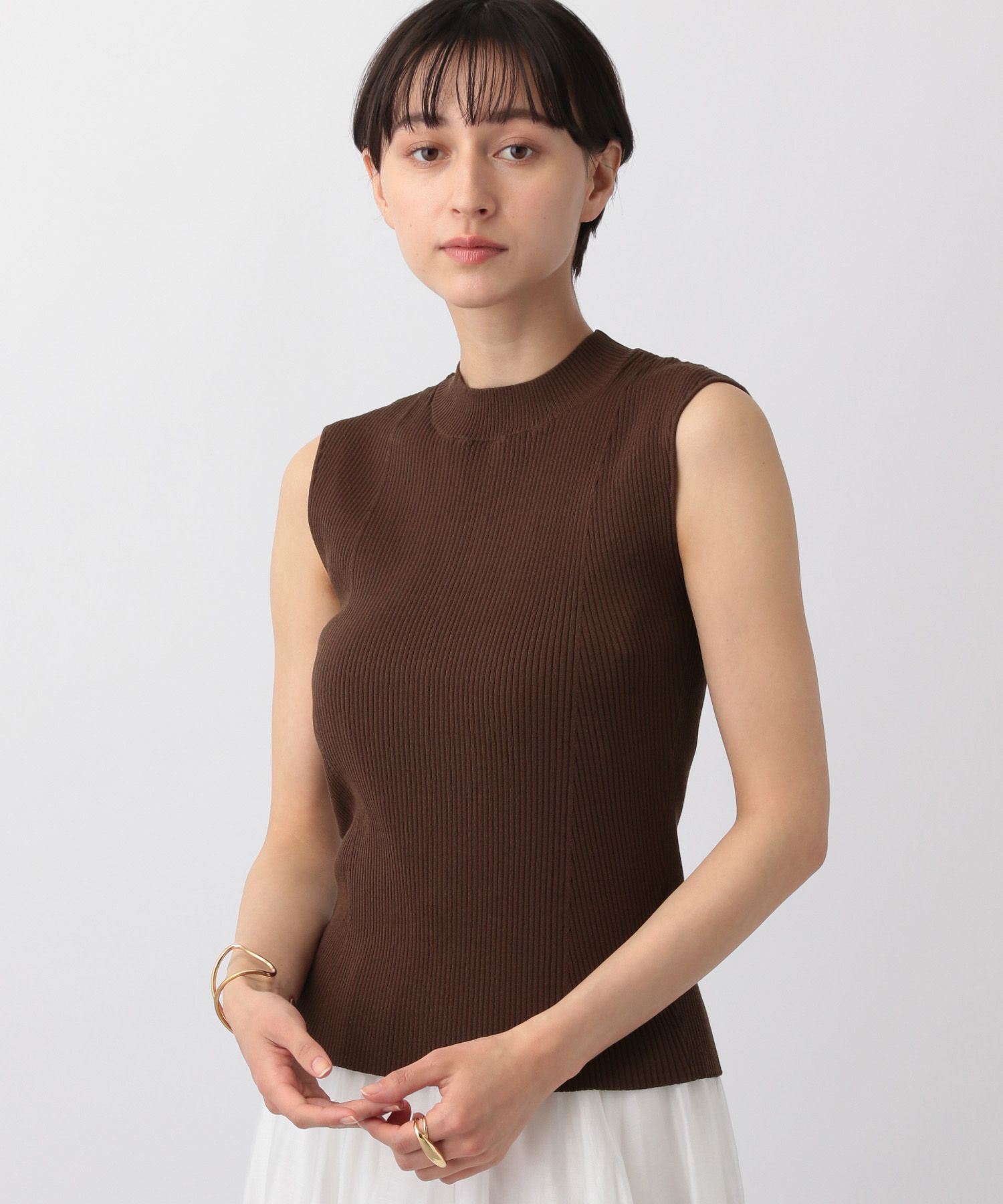 A part by 「ハイネックリブノースリーブプルオーバー」|ニット・セーター|