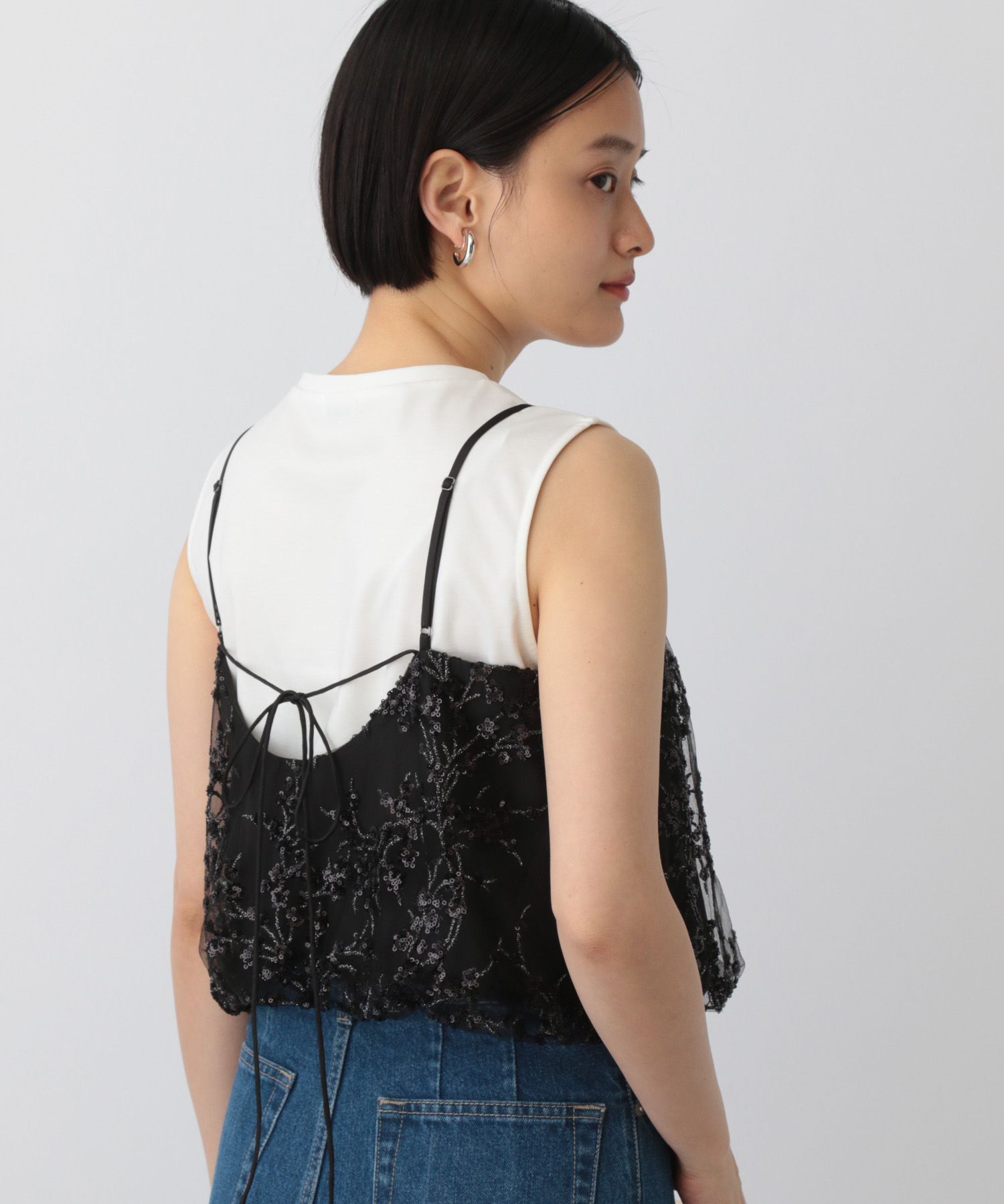 A part by 「スパンコールシシュウキャミソール」|シャツ・ブラウス|