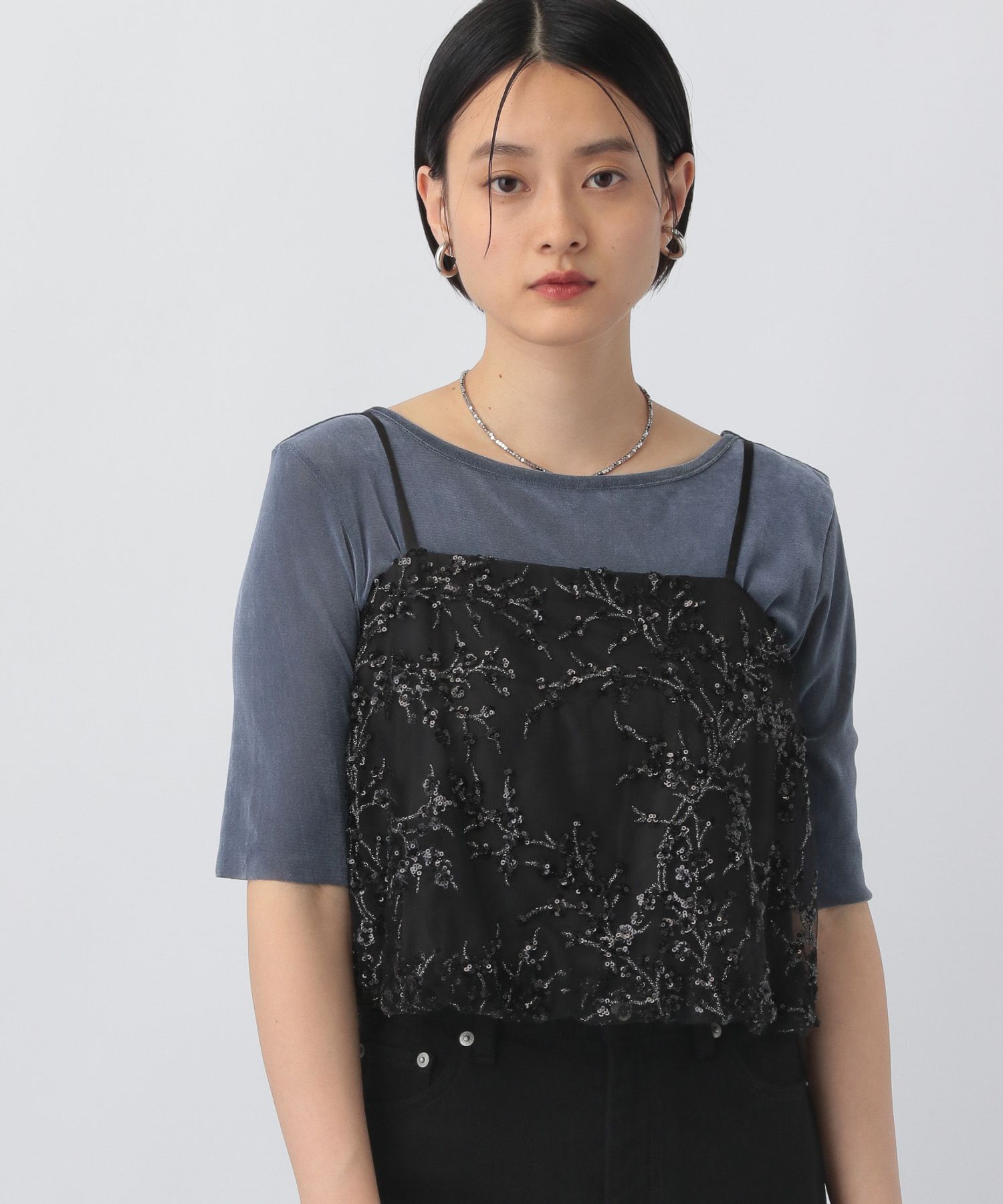 A part by 「スパンコールシシュウキャミソール」|シャツ・ブラウス|