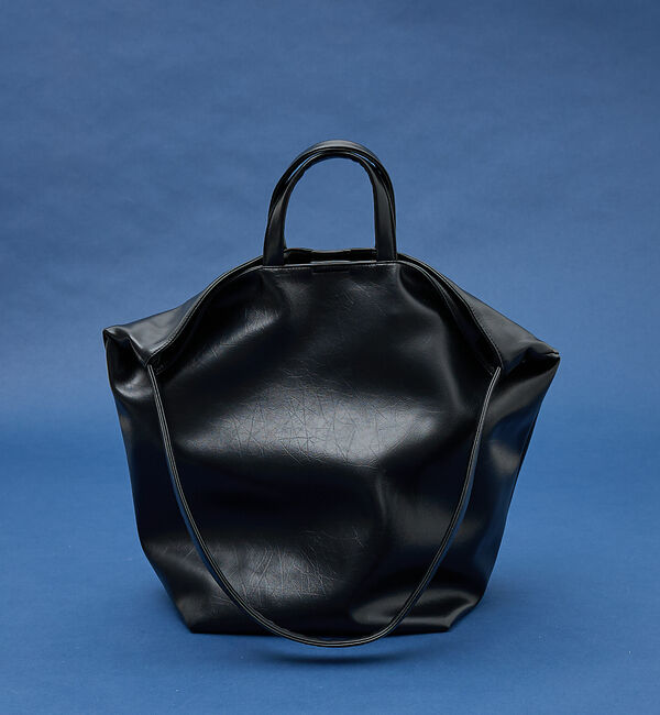 collex「2WAY底マチワイド レザーライクワンショルダーバッグ」|ショルダー・メッセンジャー|ブラック