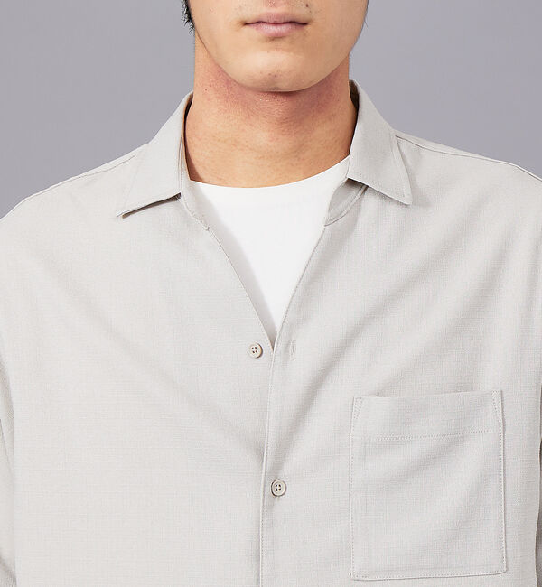 ABAHOUSE「Vネック スキッパー リネンライク 半袖 シャツ」|シャツ・ブラウス|