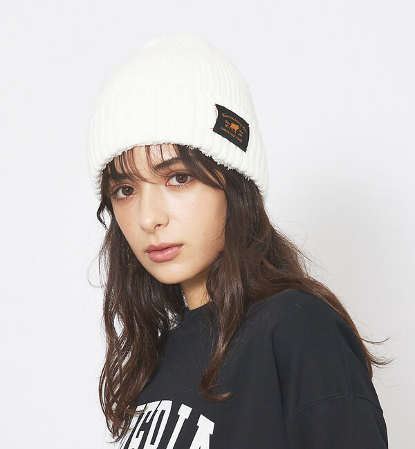 ABAHOUSE「【RUBEN/ルーベン】WAPPEN RIB WATCH/ワッペンリブニットキャ」|その他|アイボリー