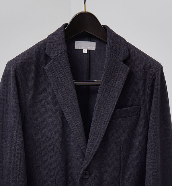 ABAHOUSE「【セットアップ対応】ヘリンボーン ニット ジャケット」|テーラードジャケット|