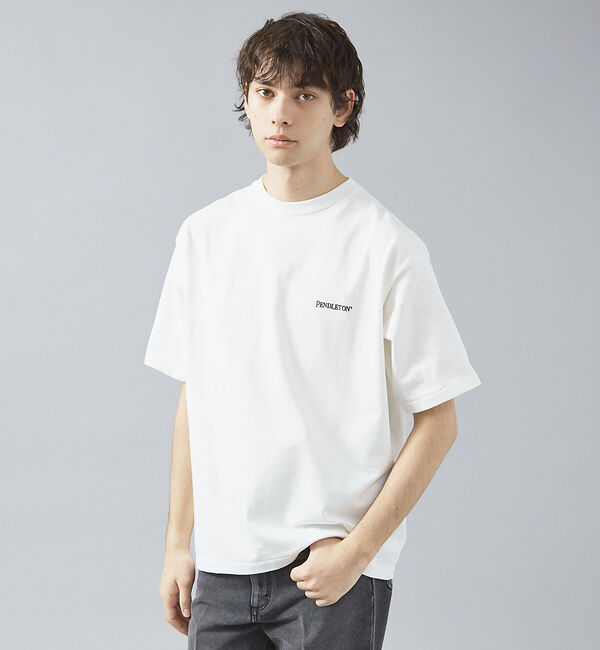 ABAHOUSE「WEB限定【PENDLETON/ペンドルトン】ハーディング柄刺繍 Tシャツ」|Tシャツ・カットソー|