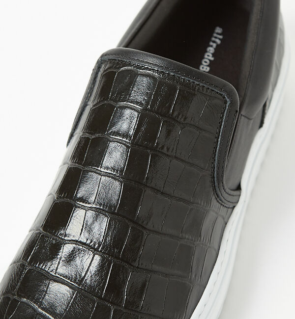 alfredoBANNISTER「【Margome sole】シャークソール クロコダイル柄 レザー スニーカー」|スニーカー|