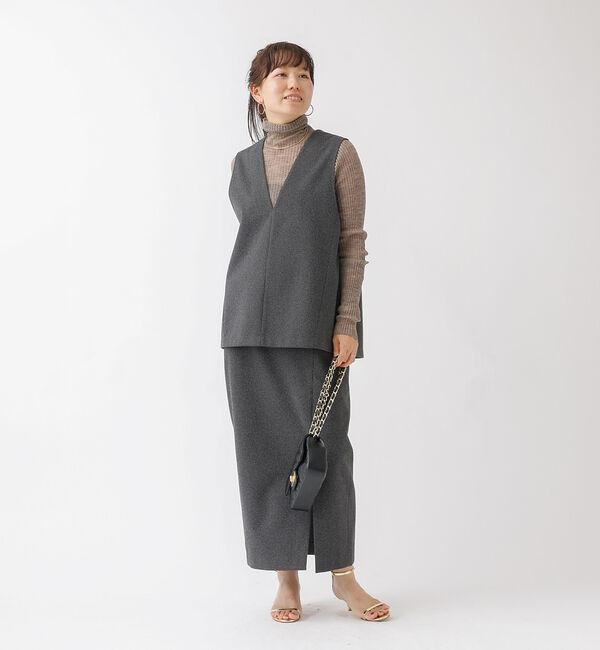 Rouge vif「【セットアップ対応】ニードルパンチ千鳥柄タイトスリットスカート」|スカート|