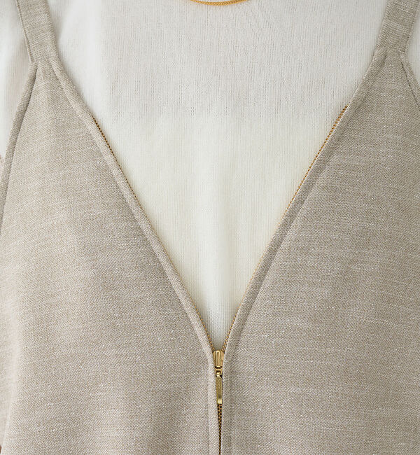 Rouge vif「【吸湿速乾】ドライタッチフロントジップサロペット」|オールインワン|