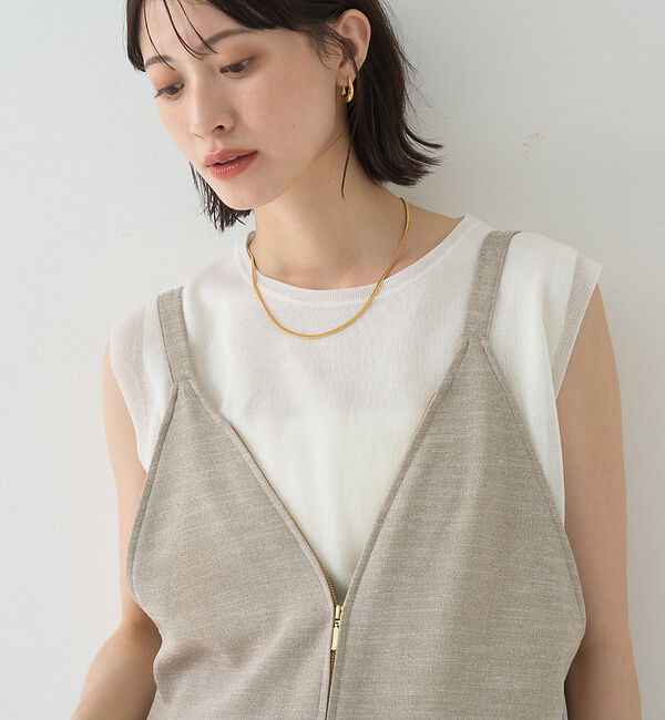 Rouge vif「【吸湿速乾】ドライタッチフロントジップサロペット」|オールインワン|