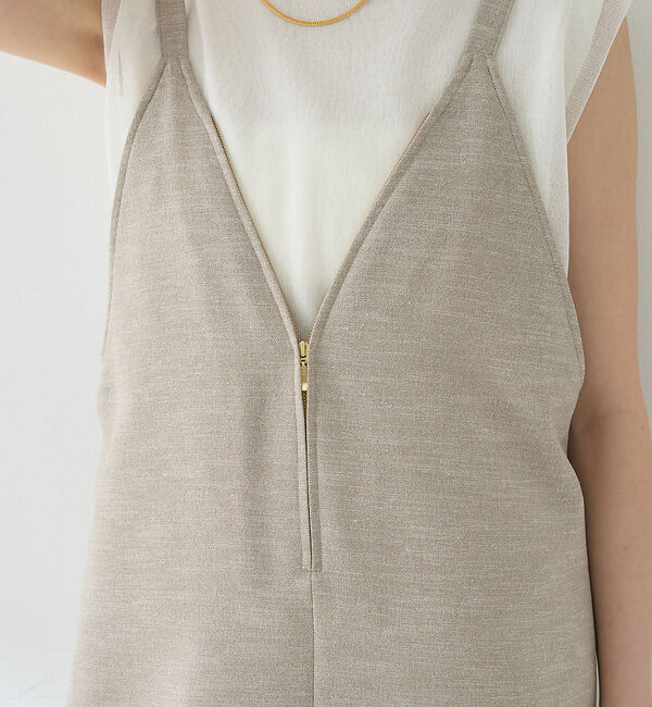 Rouge vif「【吸湿速乾】ドライタッチフロントジップサロペット」|オールインワン|