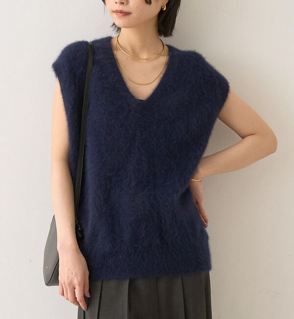 Rouge vif「フォックスウール ニットベスト」|ニット・セーター|ネイビー