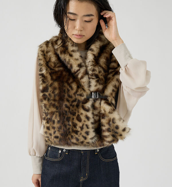 Rouge vif「【HELEN MOORE/ヘレンムーア】バックル付フェイクファースカーフ / ス」|マフラー|