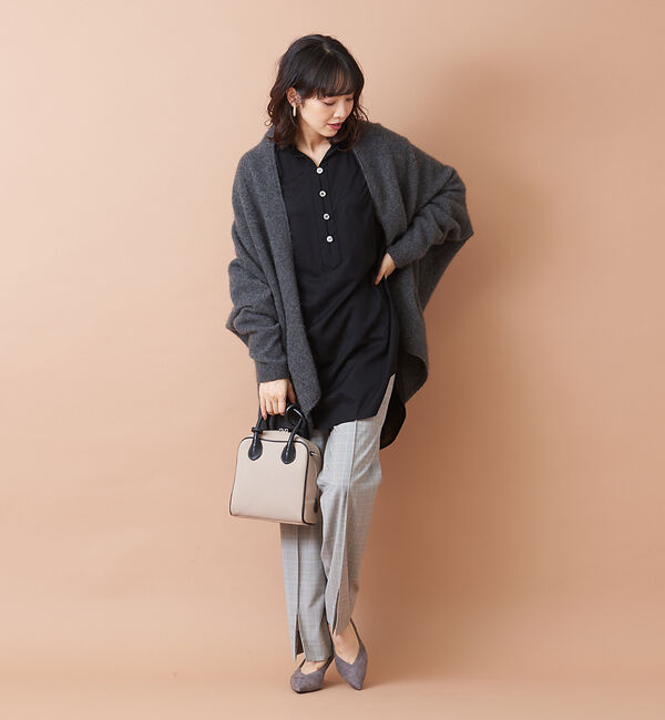 qualite「キーネックバックギャザーカットソー」|シャツ・ブラウス|