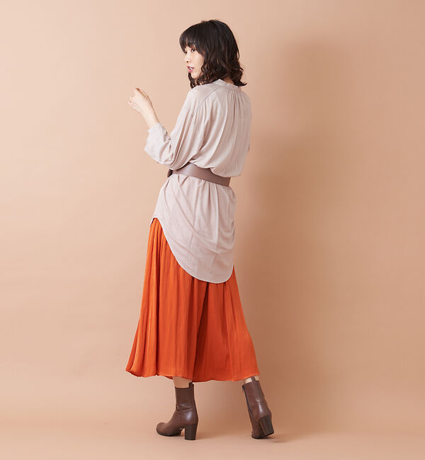 qualite「キーネックバックギャザーカットソー」|シャツ・ブラウス|