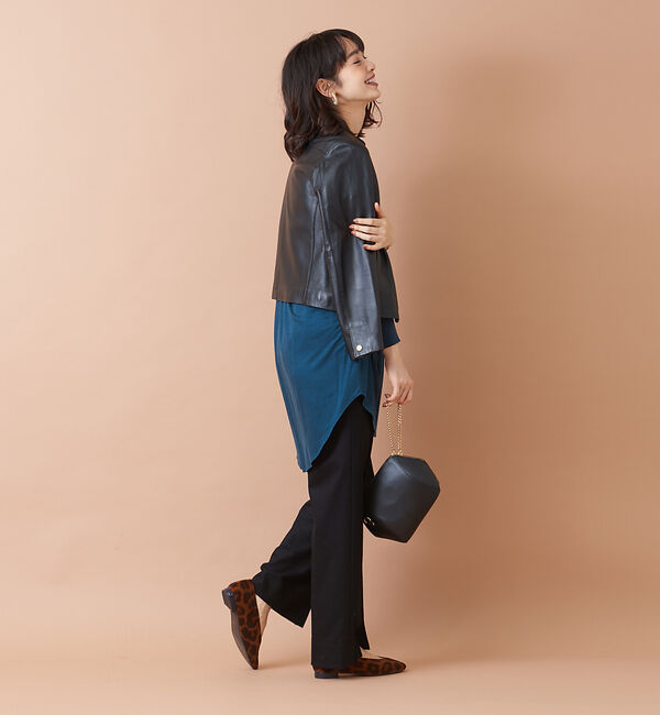 qualite「キーネックバックギャザーカットソー」|シャツ・ブラウス|