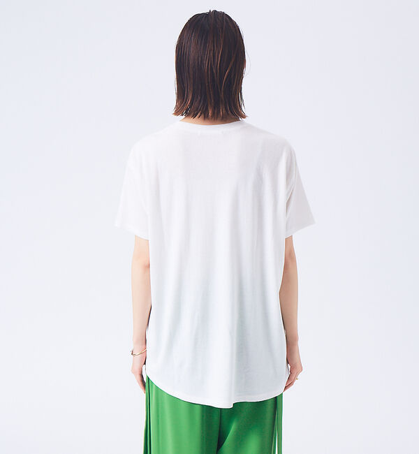 qualite「リネンコットンアシメTシャツ【ライム】」|Tシャツ・カットソー|