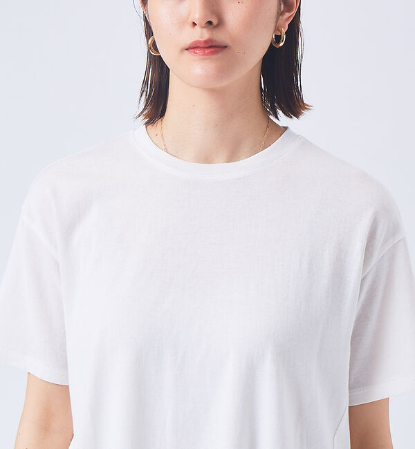 qualite「リネンコットンアシメTシャツ【ライム】」|Tシャツ・カットソー|