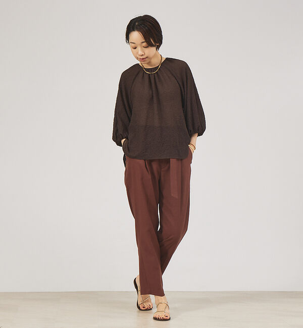 qualite「シアーサッカーパフブラウス」|シャツ・ブラウス|