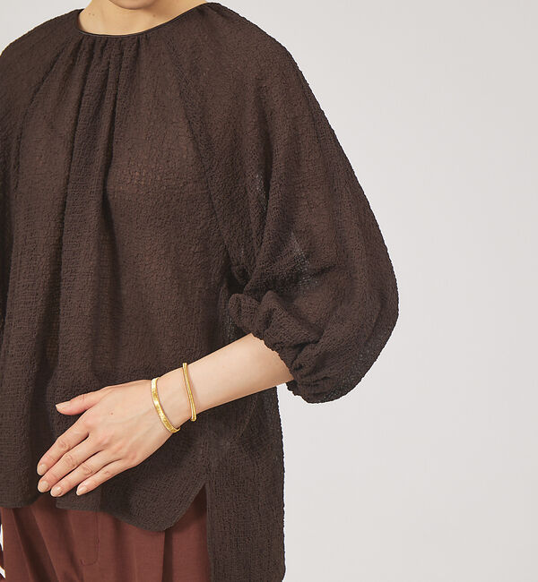 qualite「シアーサッカーパフブラウス」|シャツ・ブラウス|