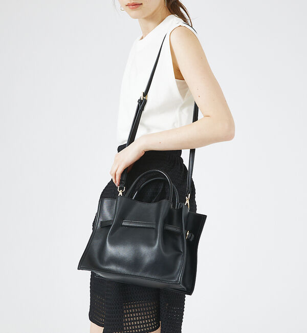 LOWELL things「【TVドラマ使用商品】Swell/2WAYギャザーオープントートBAG mini」|ショルダー・メッセンジャー|ブラック