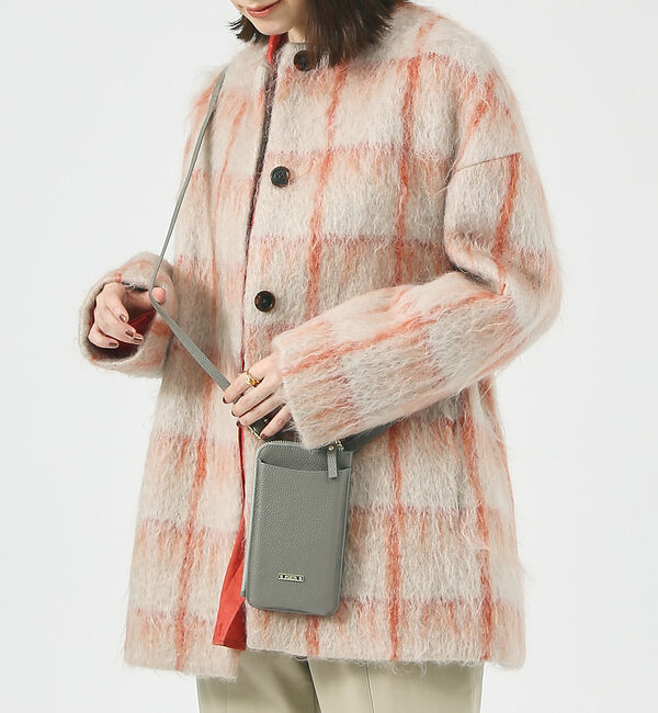 LOWELL things「●SOEUR/レザーポシェットスマホミニショルダー」|ショルダー・メッセンジャー|グレー