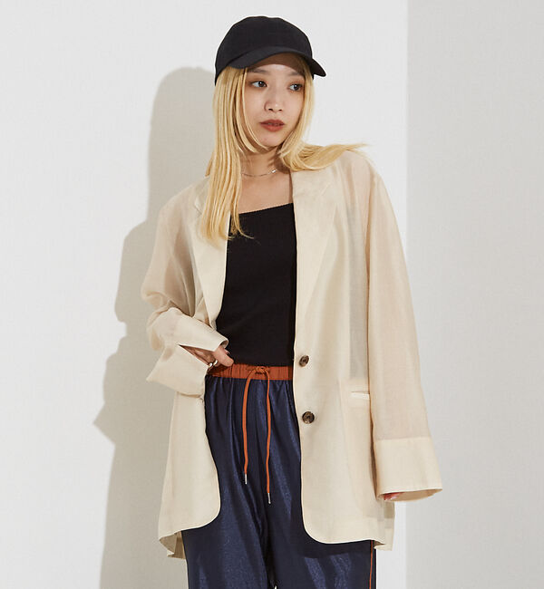 NOMINE「シルキー シアー バックスリット ジャケット」|その他|