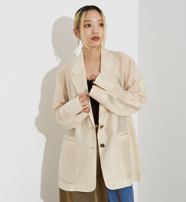 NOMINE「シルキー シアー バックスリット ジャケット」|その他|