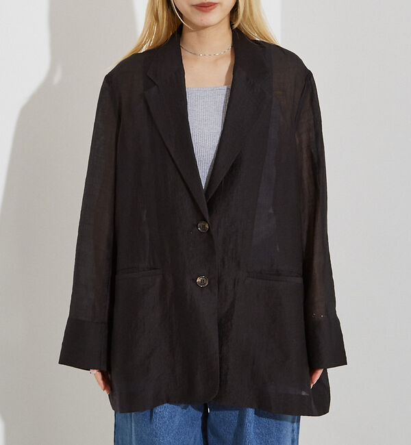 NOMINE「シルキー シアー バックスリット ジャケット」|その他|