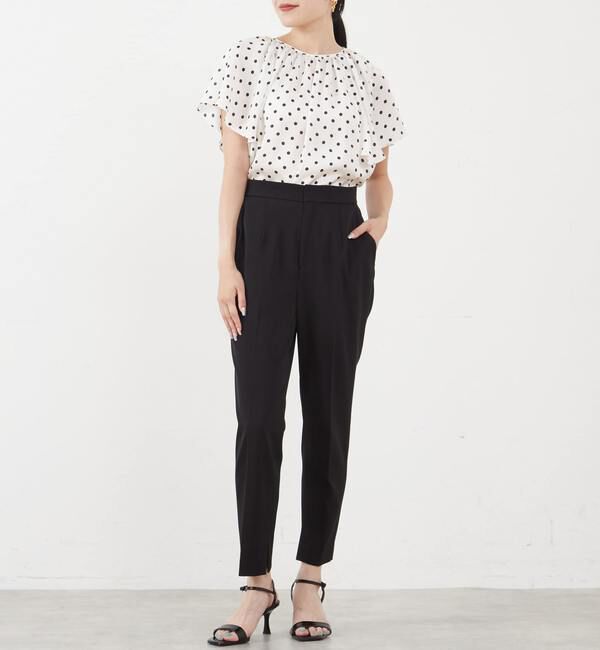 TIARA「ドットプリントフレアスリーブブラウス」|シャツ・ブラウス|