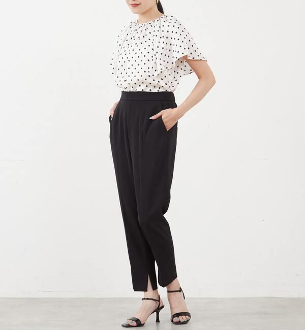 TIARA「ドットプリントフレアスリーブブラウス」|シャツ・ブラウス|