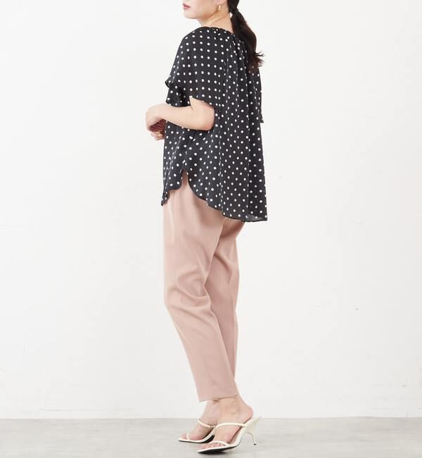 TIARA「ドットプリントフレアスリーブブラウス」|シャツ・ブラウス|