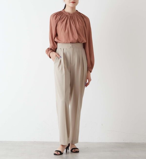 Liesse「ギャザーネックブラウス」|シャツ・ブラウス|