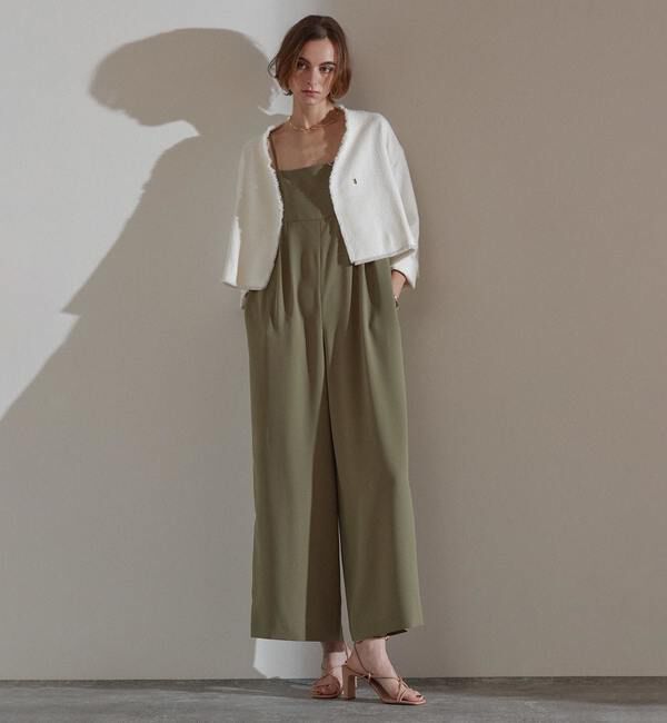 Liesse「サロペットワイドパンツ」|オールインワン|カーキ