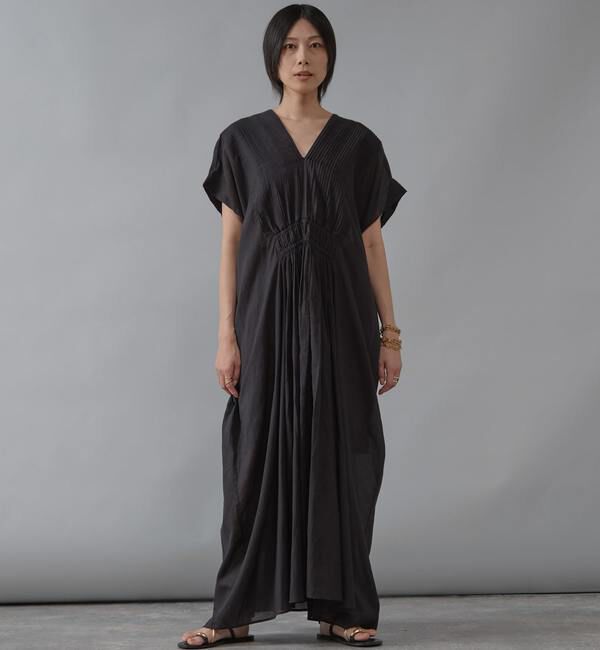 Liesse「【インド生産】ピンタックワンピース」|ワンピース|ブラック