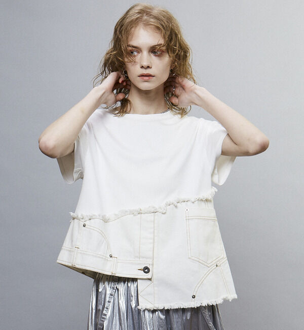 Soffitto「【AULA AILA別注】DENIM COMBINATION T-SHIRT」|Tシャツ・カットソー|