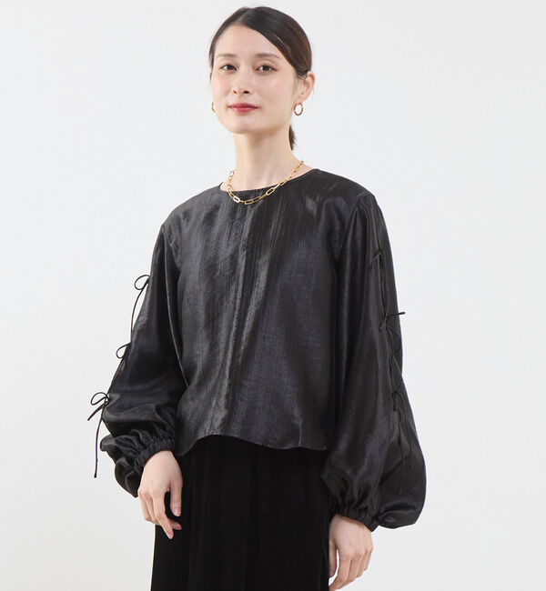 Soffitto「リボン付きブラウス」|シャツ・ブラウス|ブラック