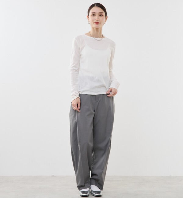 Soffitto「コットン丸首インナーロングTシャツ」|Tシャツ・カットソー|